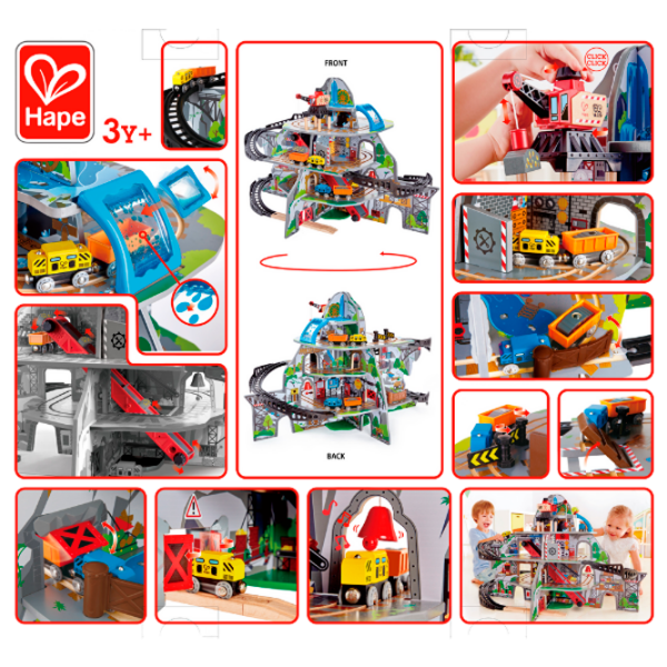Set jucării Hape Play Essentials Mina muntelui puternic E3753 Gray Pentru băieți, 3+ photo 4