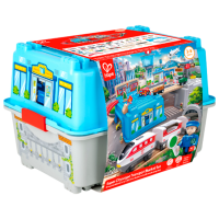 Игровой набор Hape Play Essentials Городской Транспорт в Ведёрке E3773 Синий Для мальчиков, 3+