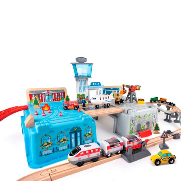 Игровой набор Hape Play Essentials Городской Транспорт в Ведёрке E3773 Синий Для мальчиков, 3+ photo 3