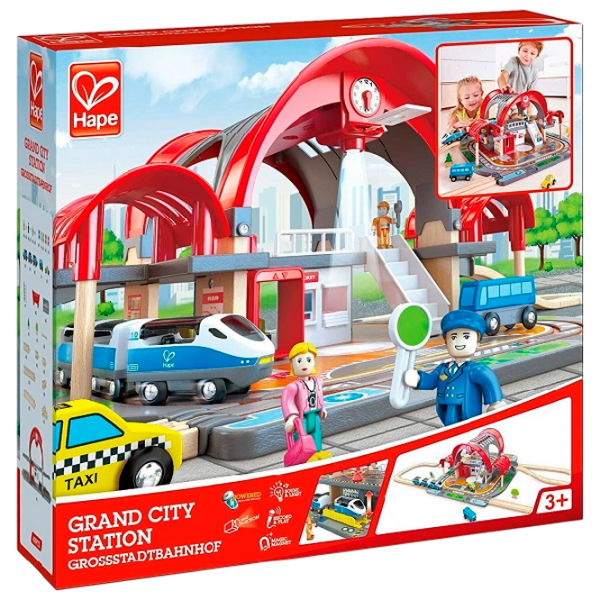 Игровой набор Hape Play Essentials Grand City Station E3725 Синий Для мальчиков, 3+ photo 1