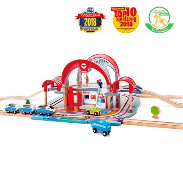 Игровой набор Hape Play Essentials Grand City Station E3725 Синий Для мальчиков, 3+ photo 3