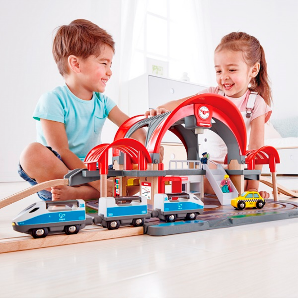 Игровой набор Hape Play Essentials Grand City Station E3725 Синий Для мальчиков, 3+ photo 4