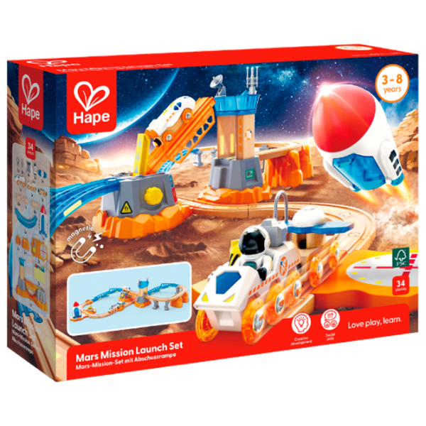 Set jucării Hape Love Play. Learn Lansarea Misiunii pe Marte E3798 Red Pentru copii, 3+ photo 1