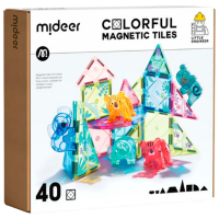 Constructor Mideer Magnetic Tiles Multicolor Numărul de piese 40, 3+