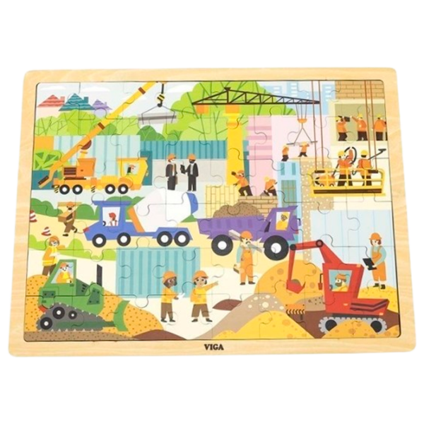 Puzzle VIGA Cтройка (44585) Количество деталей: 48, Рекомендуемый возраст: 2+ photo 1