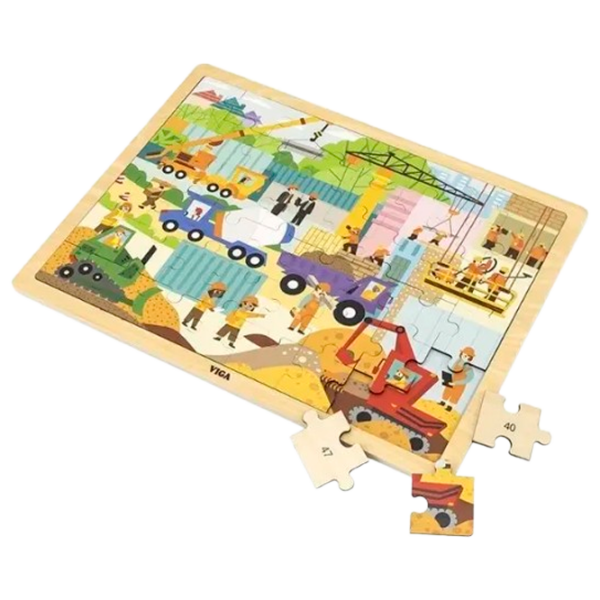 Puzzle VIGA Cтройка (44585) Количество деталей: 48, Рекомендуемый возраст: 2+ photo 2