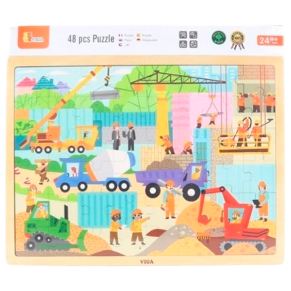 Puzzle VIGA Cтройка (44585) Количество деталей: 48, Рекомендуемый возраст: 2+ photo 3