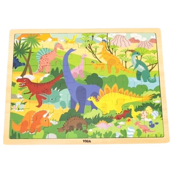 Puzzle VIGA Dinozauri (44585) Numărul de piese: 48, Vârsta recomandată: 2+ photo 2
