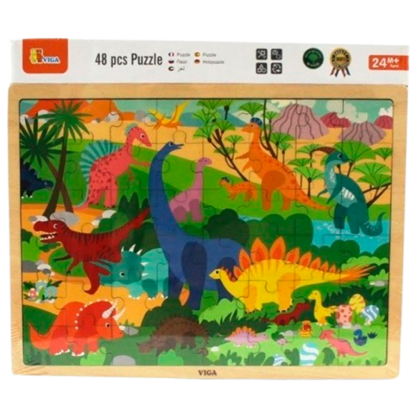 Puzzle VIGA Dinozauri (44585) Numărul de piese: 48, Vârsta recomandată: 2+ photo 3