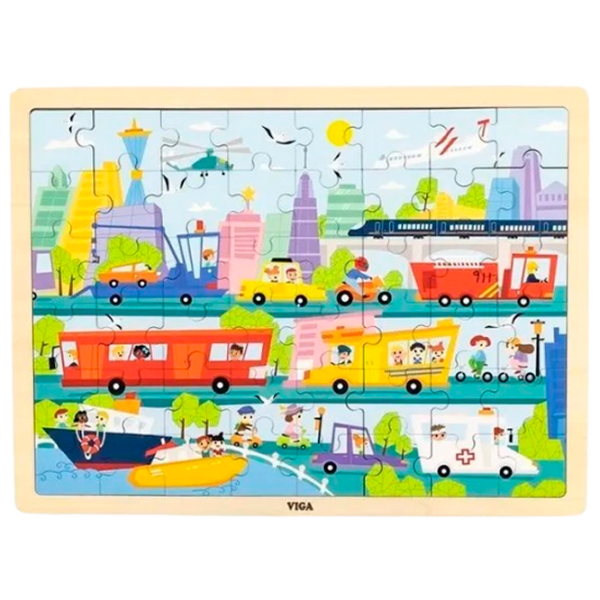 Puzzle VIGA Transport (44582) Количество деталей: 48, Рекомендуемый возраст: 2+ photo 1