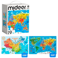 Puzzle Mideer Harta Chinei și Harta Lumii (MD1519) Numărul de piese: 698, Vârsta recomandată: 8+
