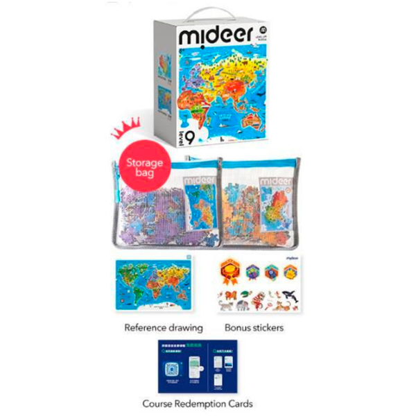 Puzzle Mideer Harta Chinei și Harta Lumii (MD1519) Numărul de piese: 698, Vârsta recomandată: 8+ photo 5
