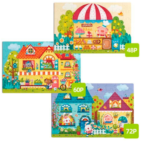 Puzzle Mideer Orășelul de basm (MD1645) Numărul de piese: 180, Vârsta recomandată: 4+ photo 3