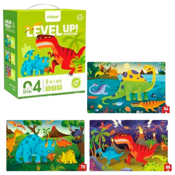 Puzzle Mideer Lumea dinozaurilor (MD1643) Numărul de piese: 180, Vârsta recomandată: 4+ photo 1