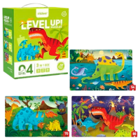 Puzzle Mideer Lumea dinozaurilor (MD1643) Numărul de piese: 180, Vârsta recomandată: 4+