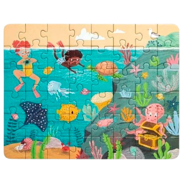 Puzzle Hape Prietenii Oceanului (E1645) Numărul de piese: 144, Vârsta recomandată: 5+ photo 1