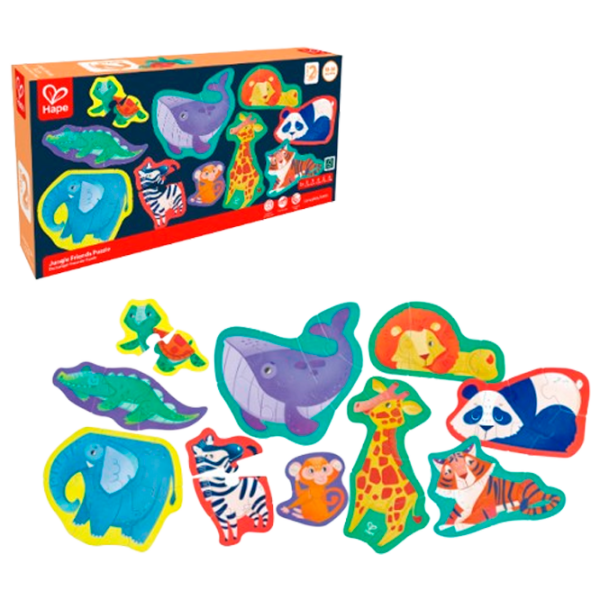 Puzzle Hape Prietenii Junglei (E1647) Numărul de piese: 40, Vârsta recomandată: 1+ photo 1