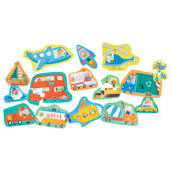 Puzzle Hape Транспорт и машины (E1649) Количество деталей: 60, Рекомендуемый возраст: 1+ photo 2