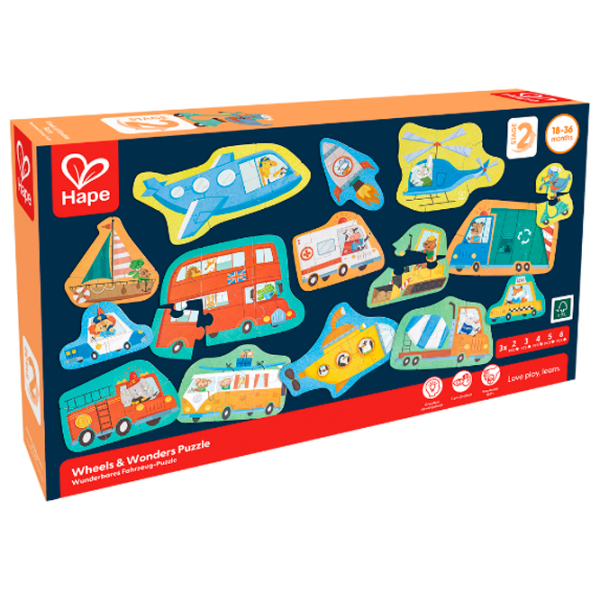 Puzzle Hape Транспорт и машины (E1649) Количество деталей: 60, Рекомендуемый возраст: 1+ photo 3