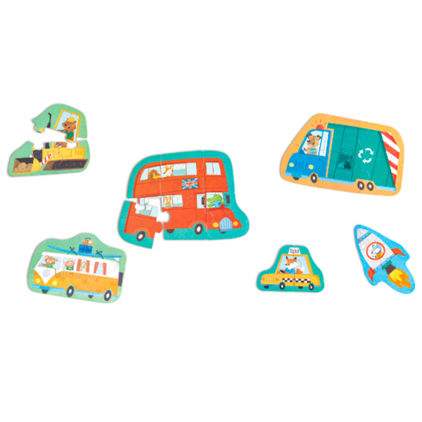Puzzle Hape Транспорт и машины (E1649) Количество деталей: 60, Рекомендуемый возраст: 1+ photo 4