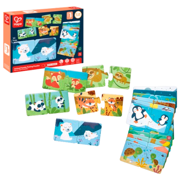 Puzzle Hape Animale și pui (E1664) Numărul de piese: 36, Vârsta recomandată: 1+ photo 1