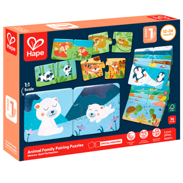 Puzzle Hape Animale și pui (E1664) Numărul de piese: 36, Vârsta recomandată: 1+ photo 3