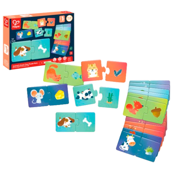Puzzle Hape Ora gustării animalelor (E1665) Numărul de piese: 36, Vârsta recomandată: 1+ photo 1