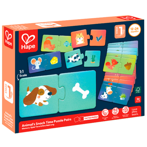 Puzzle Hape Ora gustării animalelor (E1665) Numărul de piese: 36, Vârsta recomandată: 1+ photo 3