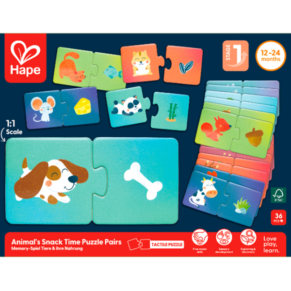 Puzzle Hape Ora gustării animalelor (E1665) Numărul de piese: 36, Vârsta recomandată: 1+ photo 9