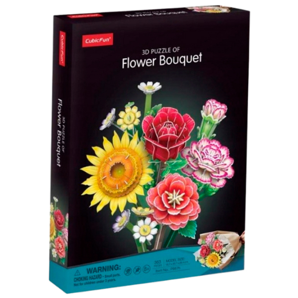 Puzzle 3D CubicFun Buchet de flori (P867h) Numărul de piese: 285, Vârsta recomandată: 6+ photo 3