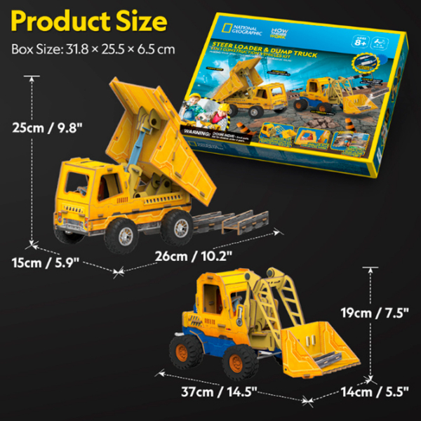Puzzle 3D CubicFun Mini Încărcător și Camion Basculant (DS1132h) Numărul de piese: , Vârsta recomandată: 6+ photo 6