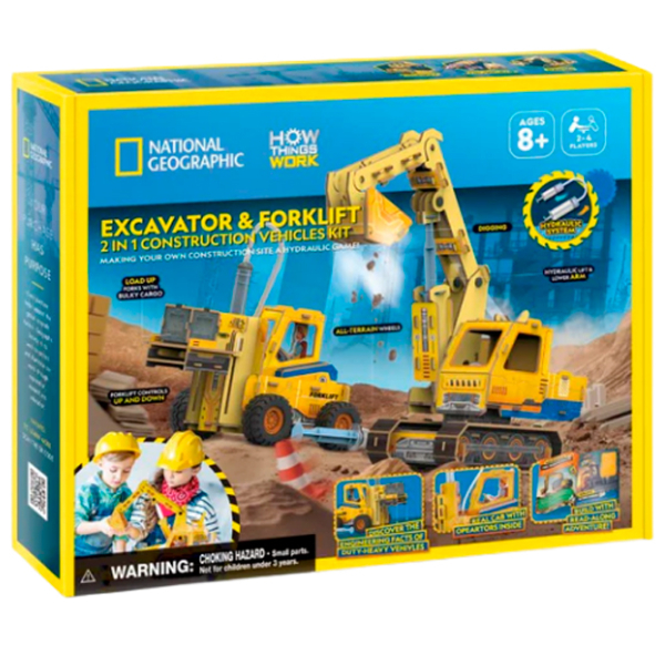Puzzle 3D CubicFun Excavator și Stivuitor (DS1131h) Numărul de piese: , Vârsta recomandată: 6+ photo 3