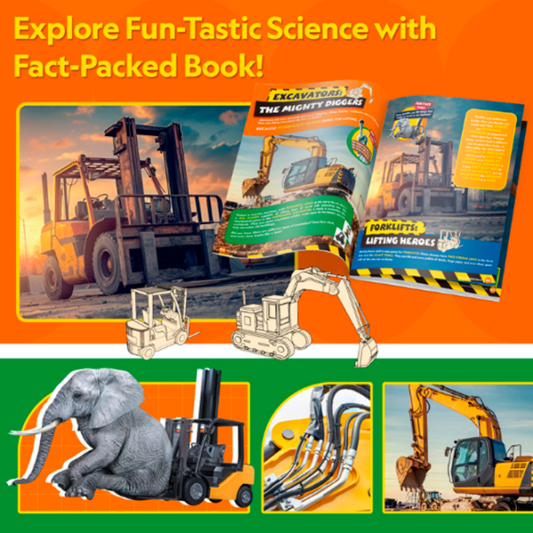 Puzzle 3D CubicFun Excavator și Stivuitor (DS1131h) Numărul de piese: , Vârsta recomandată: 6+ photo 6