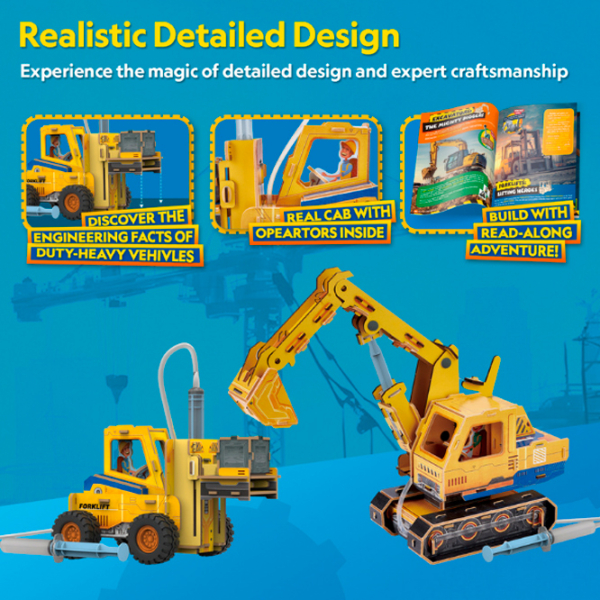 Puzzle 3D CubicFun Excavator și Stivuitor (DS1131h) Numărul de piese: , Vârsta recomandată: 6+ photo 7
