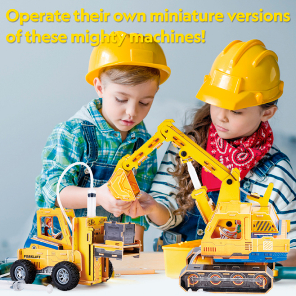 Puzzle 3D CubicFun Excavator și Stivuitor (DS1131h) Numărul de piese: , Vârsta recomandată: 6+ photo 8