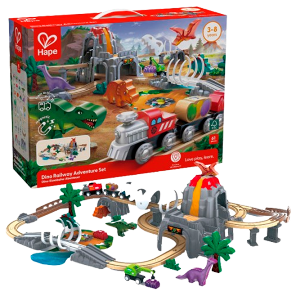 Set de mașini Hape Aventura Căii Ferate cu Dinozauri E3795
Multicolor
Multicolor