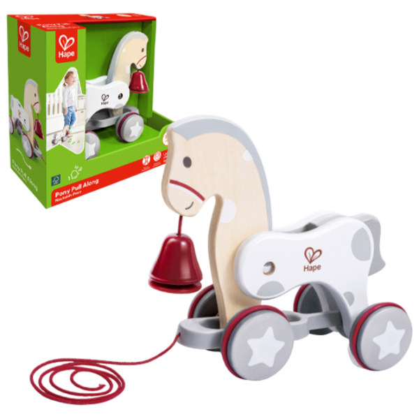 Игрушка каталка Hape Wonder Pony Pull-Along E0367 Белый 1+