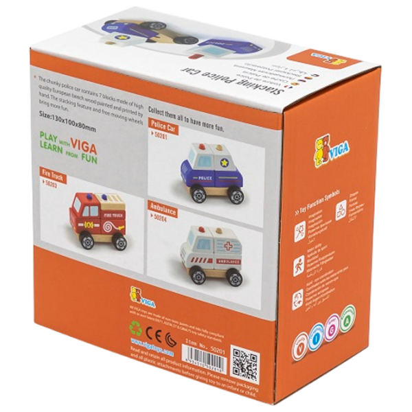 Развивающий набор VIGA Police Car 50201 Синий 1.5+ photo 5