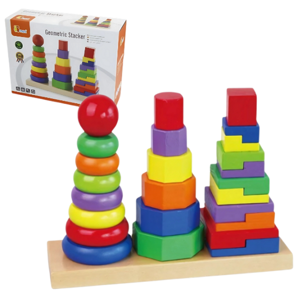 Joc educativ VIGA Pyramid Shapes 50567 Multicolor 1.5+