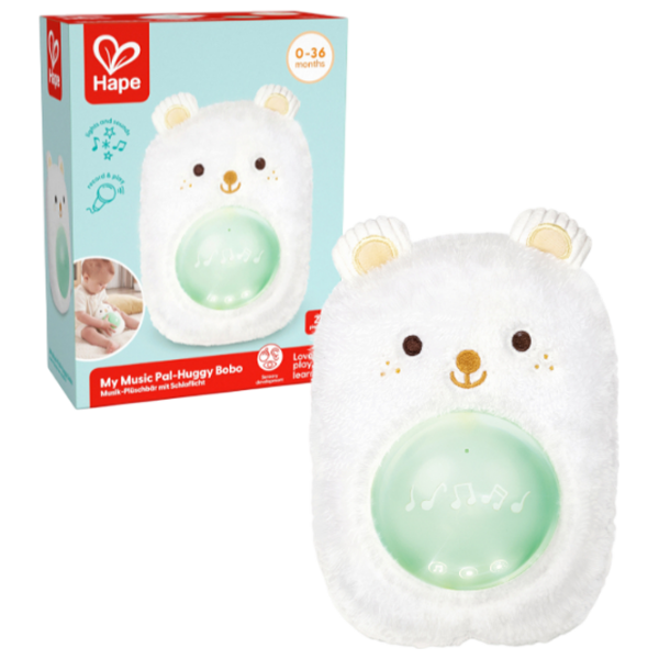 Jucărie muzicală Hape Baby Huggy Momo E0115 White 0+