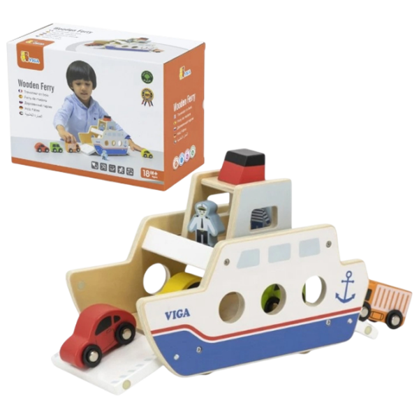 Joc educativ VIGA Wooden Ferry 44684 White 1.5+