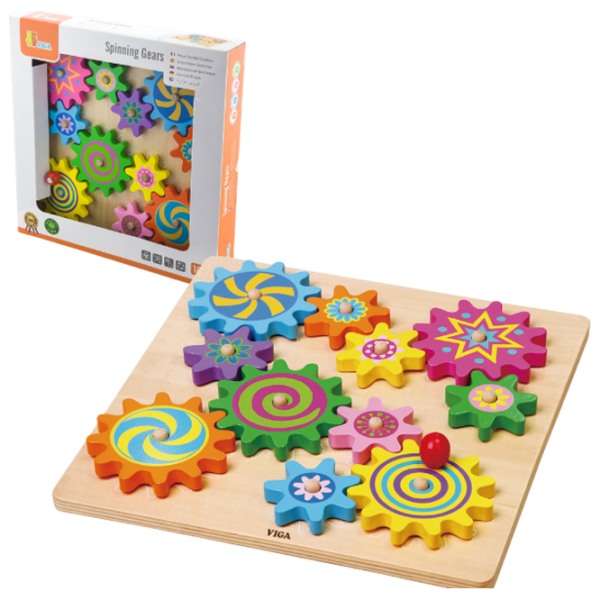 Joc educativ VIGA Rotating Gears Set 59854 Multicolor 3+