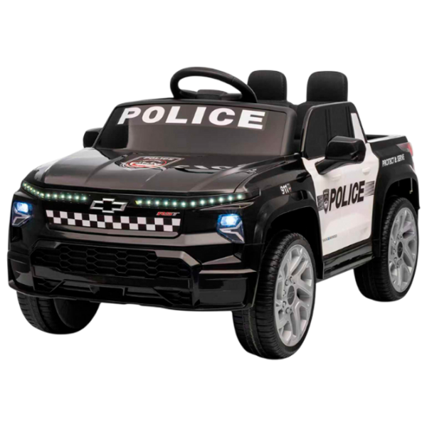 Mașină electrică Chevrolet SILVERADO EV Kids car 8590091-2DRpolice Black 3+ | 30 kg | 5 km/h photo 1