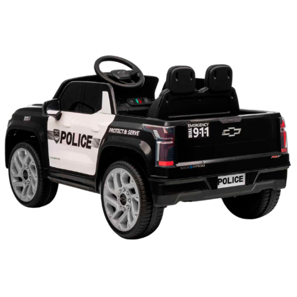 Mașină electrică Chevrolet SILVERADO EV Kids car 8590091-2DRpolice Black 3+ | 30 kg | 5 km/h photo 5