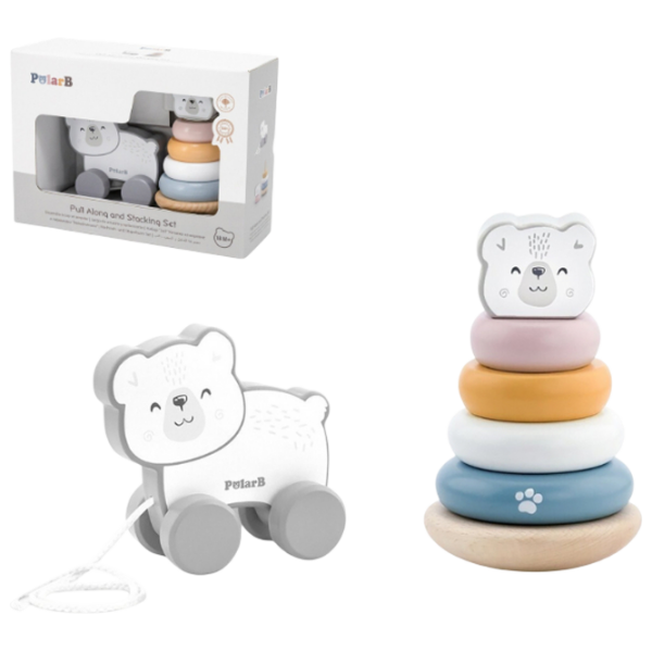 Развивающий набор VIGA Polar Fun Polar Bear Pyramid 44227 Разноцветный 1+