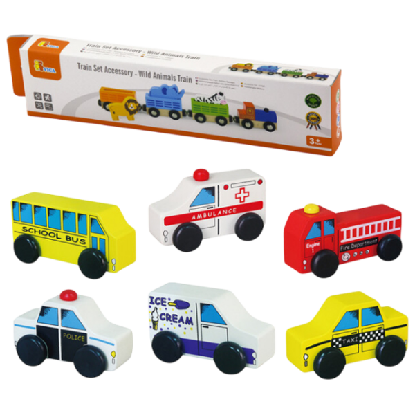 Игровой набор VIGA Wooden Cars 59506 Разноцветный 1.5+