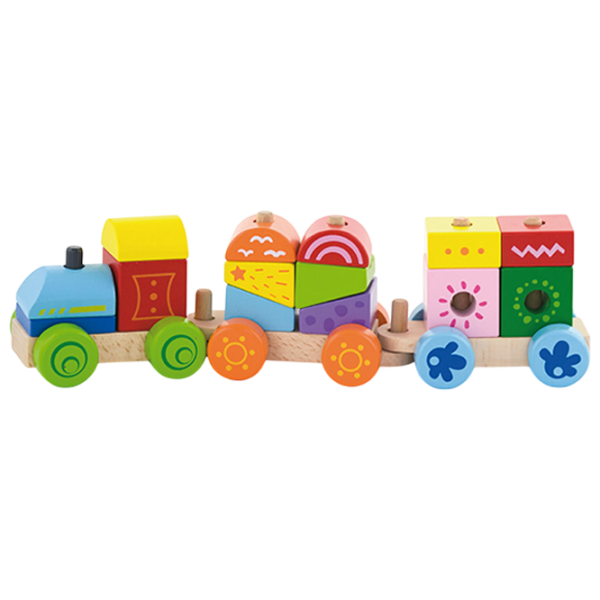 Развивающий набор VIGA Wooden Train Pyramid 50534 Разноцветный 3+