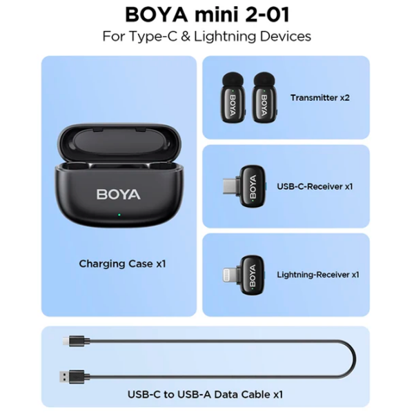 Microfon Boya Mini 2-01 Black  photo 2