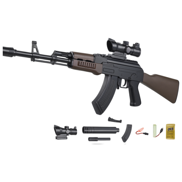 Игрушечный пистолет J-Shot AK47 G700 Коричневый патронный, Гелевые шарики, 14+ photo 2