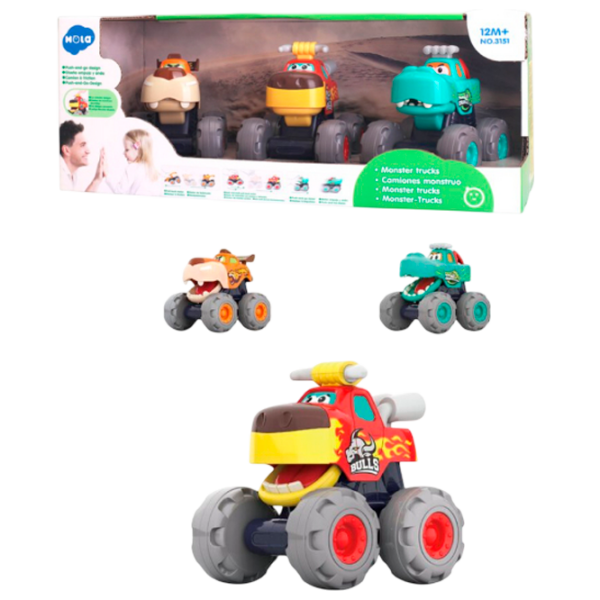 Комплект машин Hola Toys Monster Trucks A3151
Разноцветный
Разноцветный